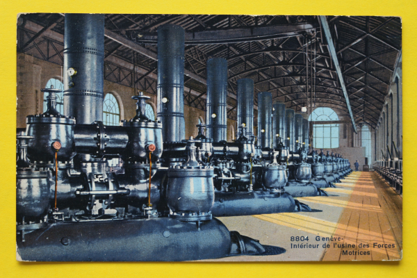 Ansichtskarte AK Genf / Kraftwerk / 1918 / Innenansicht – Technik – Motoren – Generatoren